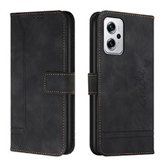 Leather Case Stands Flip Cover Holder H01X for Xiaomi Redmi K50i 5G Black