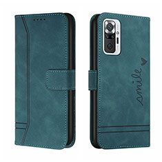 Leather Case Stands Flip Cover Holder H01X for Xiaomi Redmi Note 10 Pro Max Green