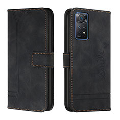 Leather Case Stands Flip Cover Holder H01X for Xiaomi Redmi Note 11 Pro 5G Black