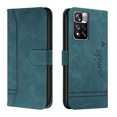 Leather Case Stands Flip Cover Holder H01X for Xiaomi Redmi Note 11 Pro+ Plus 5G Green