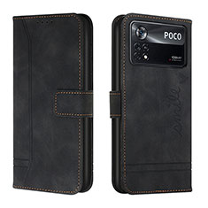 Leather Case Stands Flip Cover Holder H01X for Xiaomi Redmi Note 11E Pro 5G Black