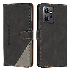 Leather Case Stands Flip Cover Holder H01X for Xiaomi Redmi Note 12 4G Black