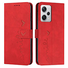 Leather Case Stands Flip Cover Holder H01X for Xiaomi Redmi Note 12 Explorer Red