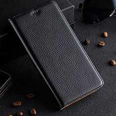 Leather Case Stands Flip Cover Holder H02P for Huawei Honor 50 Lite Black