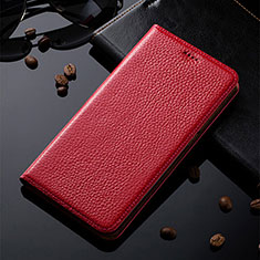 Leather Case Stands Flip Cover Holder H02P for Huawei Honor 50 SE 5G Red