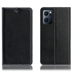 Leather Case Stands Flip Cover Holder H02P for OnePlus Nord CE 2 5G Black