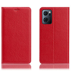 Leather Case Stands Flip Cover Holder H02P for OnePlus Nord CE 2 5G Red