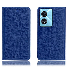 Leather Case Stands Flip Cover Holder H02P for Oppo A1 5G Blue