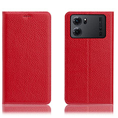 Leather Case Stands Flip Cover Holder H02P for Oppo K10 5G Red