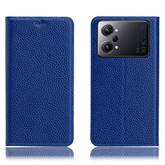 Leather Case Stands Flip Cover Holder H02P for Oppo K10 Pro 5G Blue