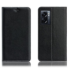 Leather Case Stands Flip Cover Holder H02P for Realme V23i 5G Black