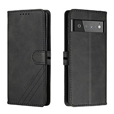 Leather Case Stands Flip Cover Holder H02X for Google Pixel 6 Pro 5G Black