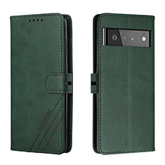 Leather Case Stands Flip Cover Holder H02X for Google Pixel 6 Pro 5G Green