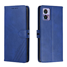 Leather Case Stands Flip Cover Holder H02X for Motorola Moto Edge 30 Neo 5G Blue