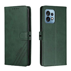 Leather Case Stands Flip Cover Holder H02X for Motorola Moto X40 5G Green