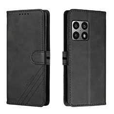 Leather Case Stands Flip Cover Holder H02X for OnePlus 10 Pro 5G Black