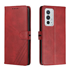 Leather Case Stands Flip Cover Holder H02X for OnePlus 9RT 5G Red