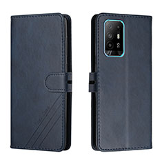 Leather Case Stands Flip Cover Holder H02X for Oppo A94 5G Blue