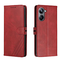 Leather Case Stands Flip Cover Holder H02X for Realme 10 Pro 5G Red