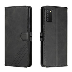 Leather Case Stands Flip Cover Holder H02X for Samsung Galaxy A02s Black