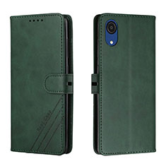 Leather Case Stands Flip Cover Holder H02X for Samsung Galaxy A03 Core Green