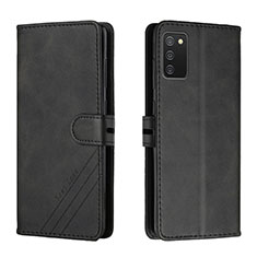 Leather Case Stands Flip Cover Holder H02X for Samsung Galaxy A03s Black