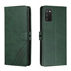 Leather Case Stands Flip Cover Holder H02X for Samsung Galaxy A03s Green