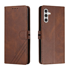 Leather Case Stands Flip Cover Holder H02X for Samsung Galaxy A04s Brown
