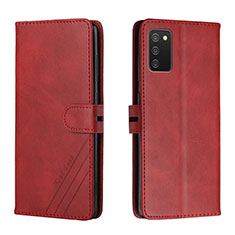 Leather Case Stands Flip Cover Holder H02X for Samsung Galaxy M02s Red