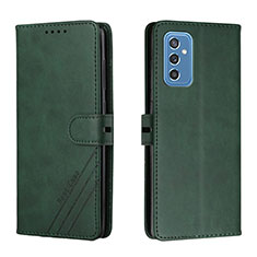 Leather Case Stands Flip Cover Holder H02X for Samsung Galaxy M52 5G Green