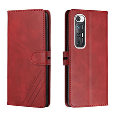 Leather Case Stands Flip Cover Holder H02X for Xiaomi Mi 10S 5G Red