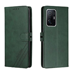 Leather Case Stands Flip Cover Holder H02X for Xiaomi Mi 11T 5G Green