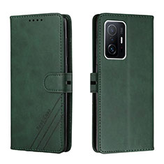 Leather Case Stands Flip Cover Holder H02X for Xiaomi Mi 11T Pro 5G Green