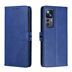 Leather Case Stands Flip Cover Holder H02X for Xiaomi Mi 12T 5G Blue