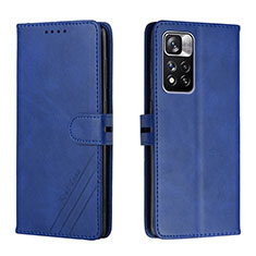 Leather Case Stands Flip Cover Holder H02X for Xiaomi Poco X4 NFC Blue