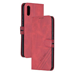 Leather Case Stands Flip Cover Holder H02X for Xiaomi Redmi 9A Red