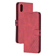 Leather Case Stands Flip Cover Holder H02X for Xiaomi Redmi 9AT Red