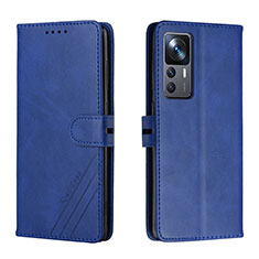 Leather Case Stands Flip Cover Holder H02X for Xiaomi Redmi K50 Ultra 5G Blue