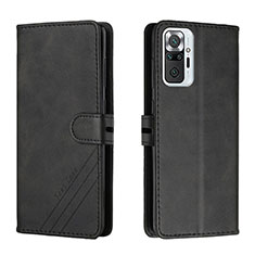 Leather Case Stands Flip Cover Holder H02X for Xiaomi Redmi Note 10 Pro 4G Black