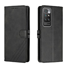Leather Case Stands Flip Cover Holder H02X for Xiaomi Redmi Note 11 4G (2021) Black