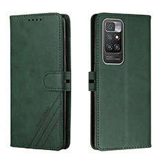 Leather Case Stands Flip Cover Holder H02X for Xiaomi Redmi Note 11 4G (2021) Green