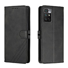 Leather Case Stands Flip Cover Holder H02X for Xiaomi Redmi Note 11 4G (2022) Black