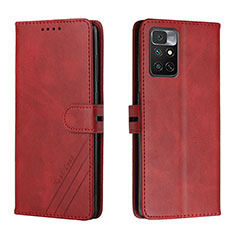 Leather Case Stands Flip Cover Holder H02X for Xiaomi Redmi Note 11 4G (2022) Red