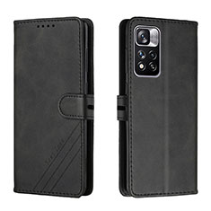 Leather Case Stands Flip Cover Holder H02X for Xiaomi Redmi Note 11 Pro+ Plus 5G Black