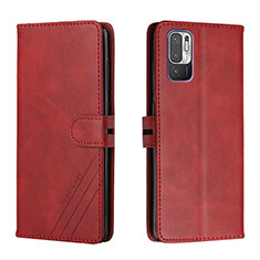 Leather Case Stands Flip Cover Holder H02X for Xiaomi Redmi Note 11 SE 5G Red