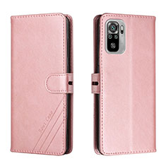 Leather Case Stands Flip Cover Holder H02X for Xiaomi Redmi Note 11 SE India 4G Rose Gold