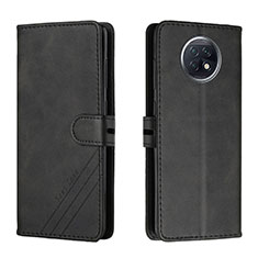 Leather Case Stands Flip Cover Holder H02X for Xiaomi Redmi Note 9 5G Black