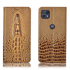 Leather Case Stands Flip Cover Holder H03P for Motorola Moto G50 5G Brown