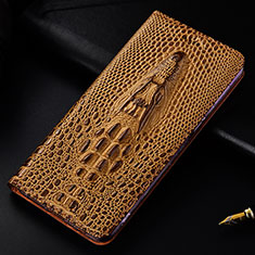 Leather Case Stands Flip Cover Holder H03P for Samsung Galaxy S23 Plus 5G Brown