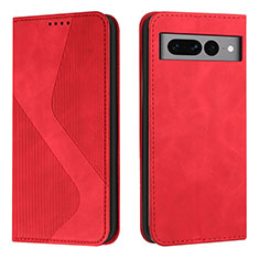 Leather Case Stands Flip Cover Holder H03X for Google Pixel 7 Pro 5G Red